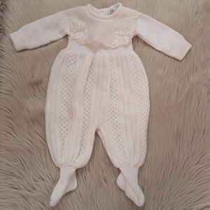 Vintage Golden Babies white sweater with collar one piece size L